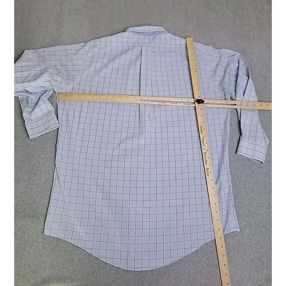 Brooks Brothers Dress Shirt Mens 16 33‎ Blue Red Check Cotton Preppy Traditional - Picture 8 of 11